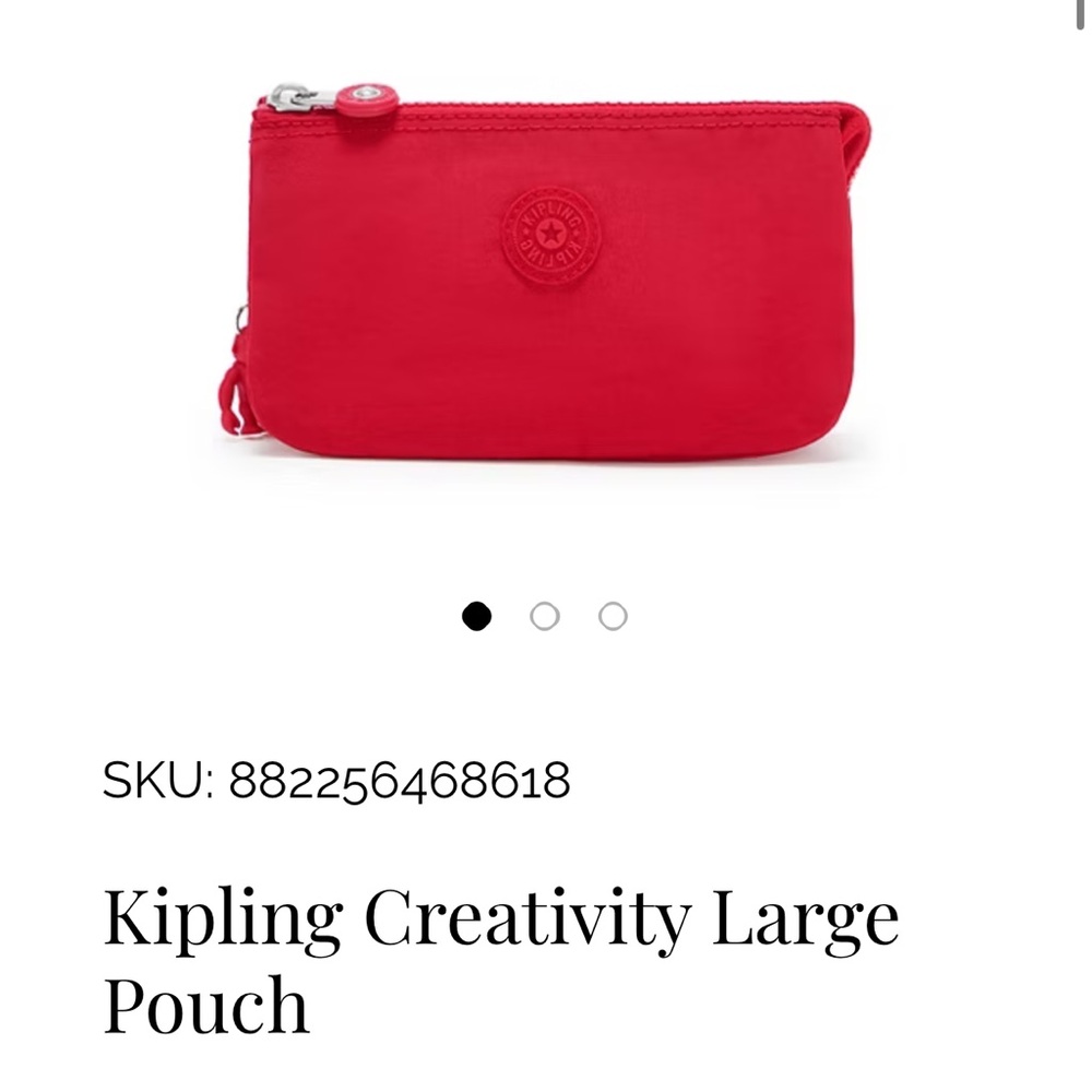 NEW Kipling Creativity Large Pouch - Bright Red N… - image 1
